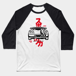 Nissan R34 Back view Baseball T-Shirt